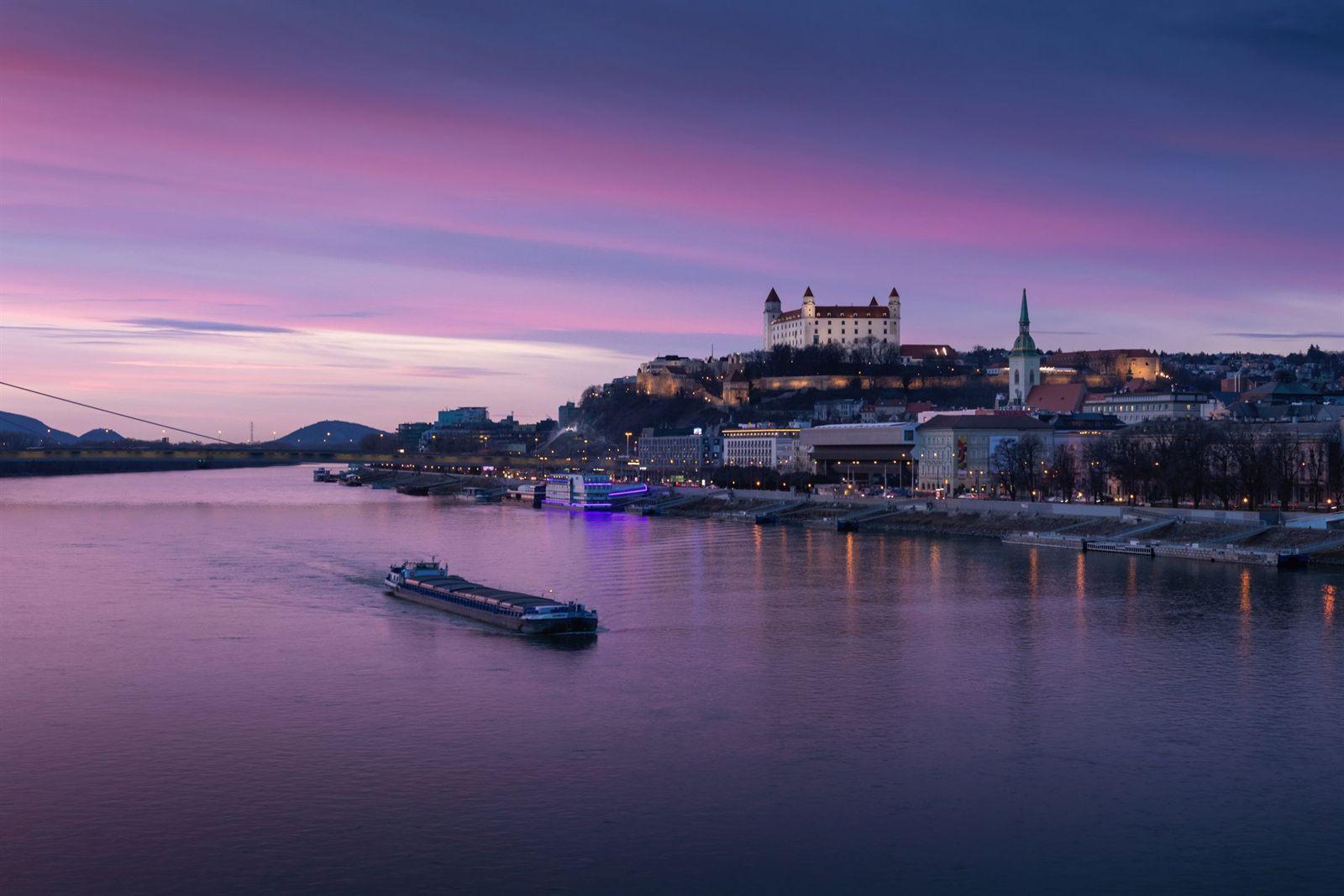 River cruise ship on the Danube at Bratislava