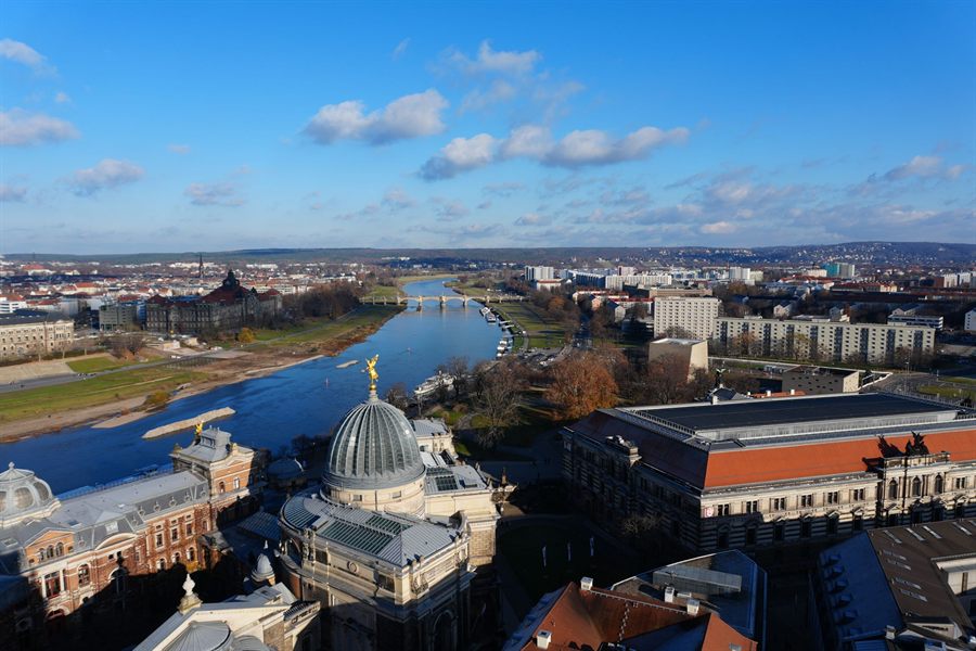 The Elbe River curving past Dresden